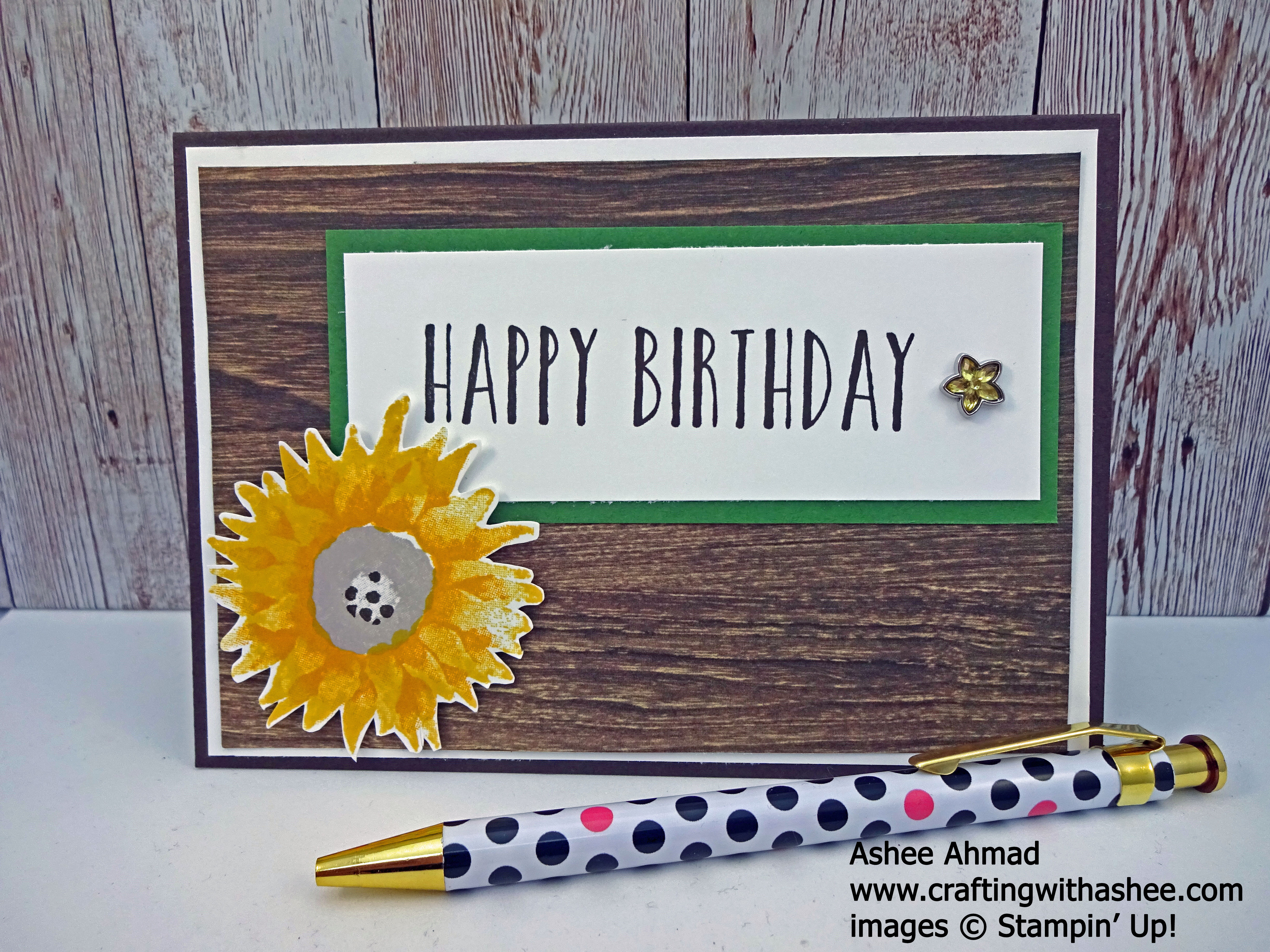 Sunflower - Birthday Card Tutorial – Crafting with Ashee - Independent ...