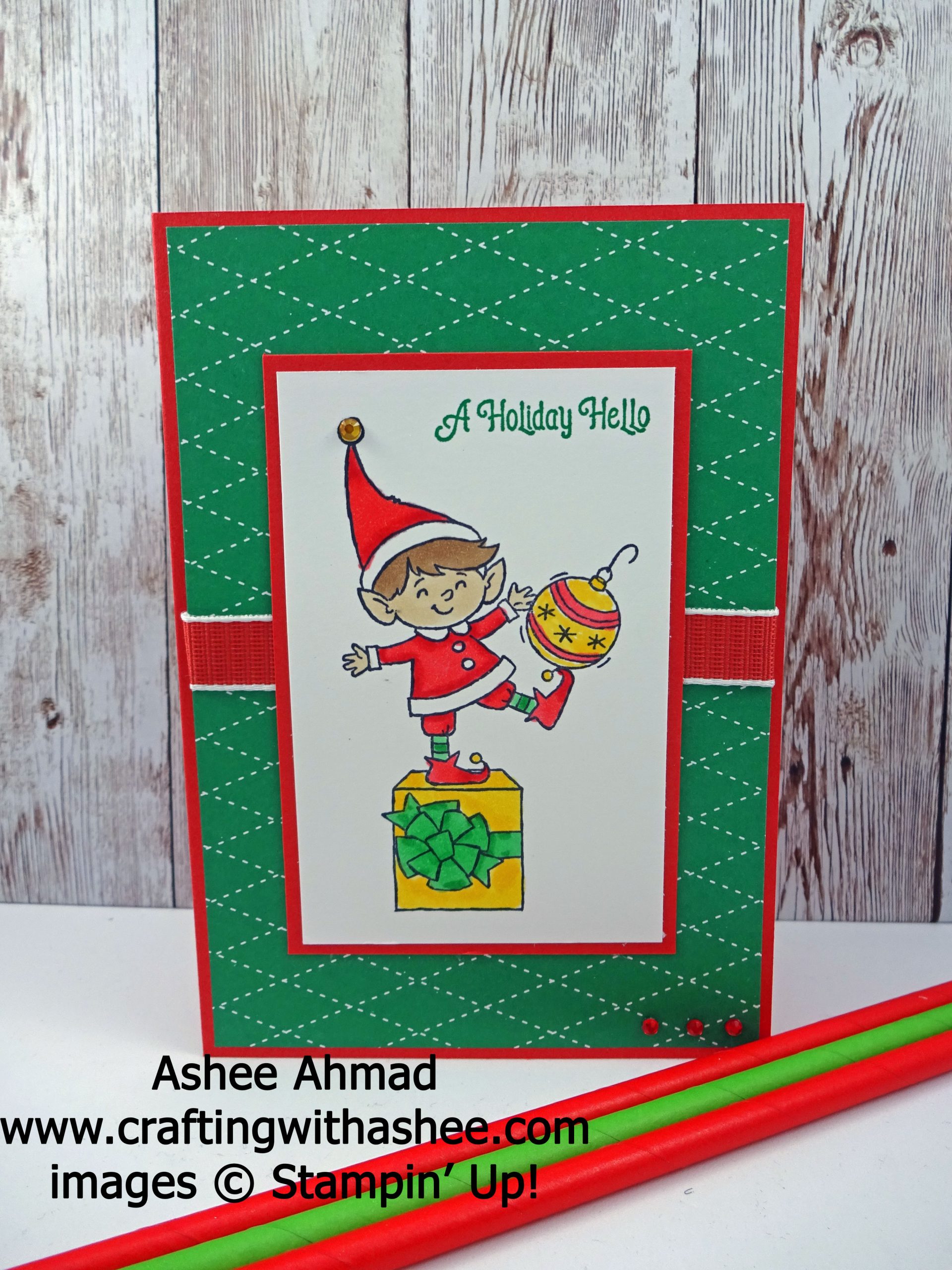 Elfie Christmas Card Tutorial Stampin' Up! – Crafting with Ashee